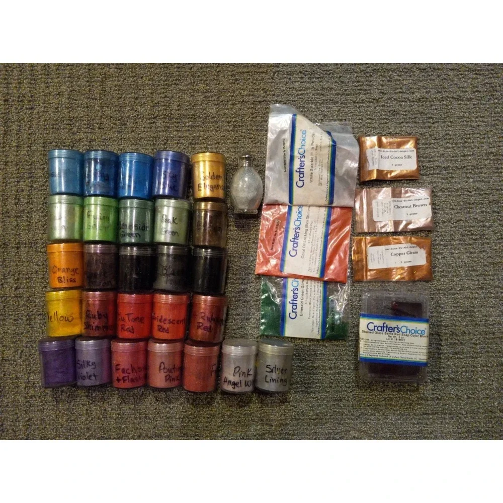 34 pc Variety Mica Powder Pearl Pigment Set for Soap Resin Color‎